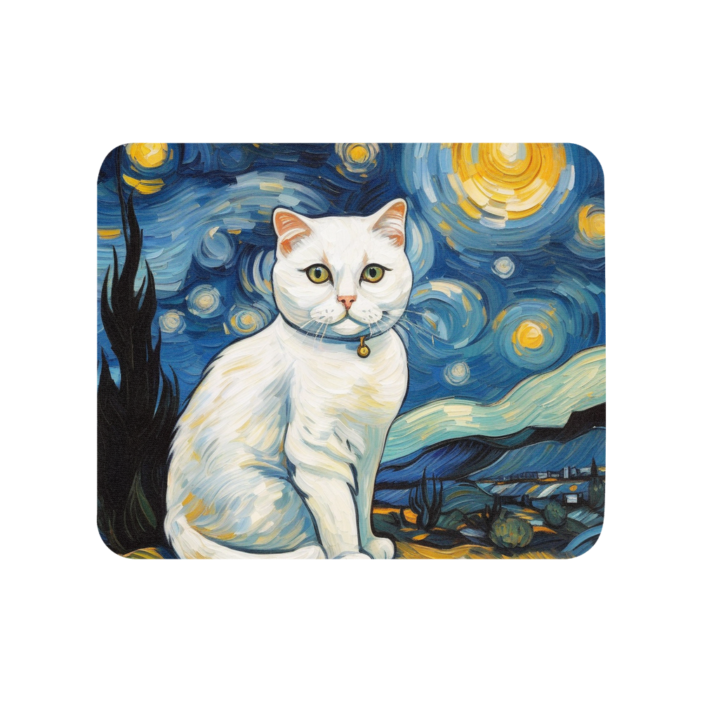 PugMug Custom White Scottish Fold Cat Mouse Pad