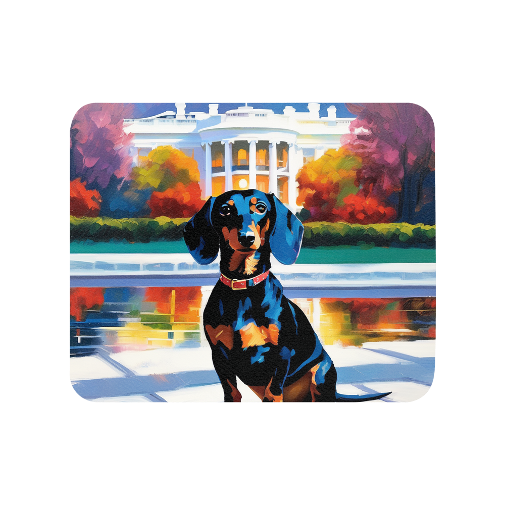 PugMug Custom Black Dachshund Mouse Pad