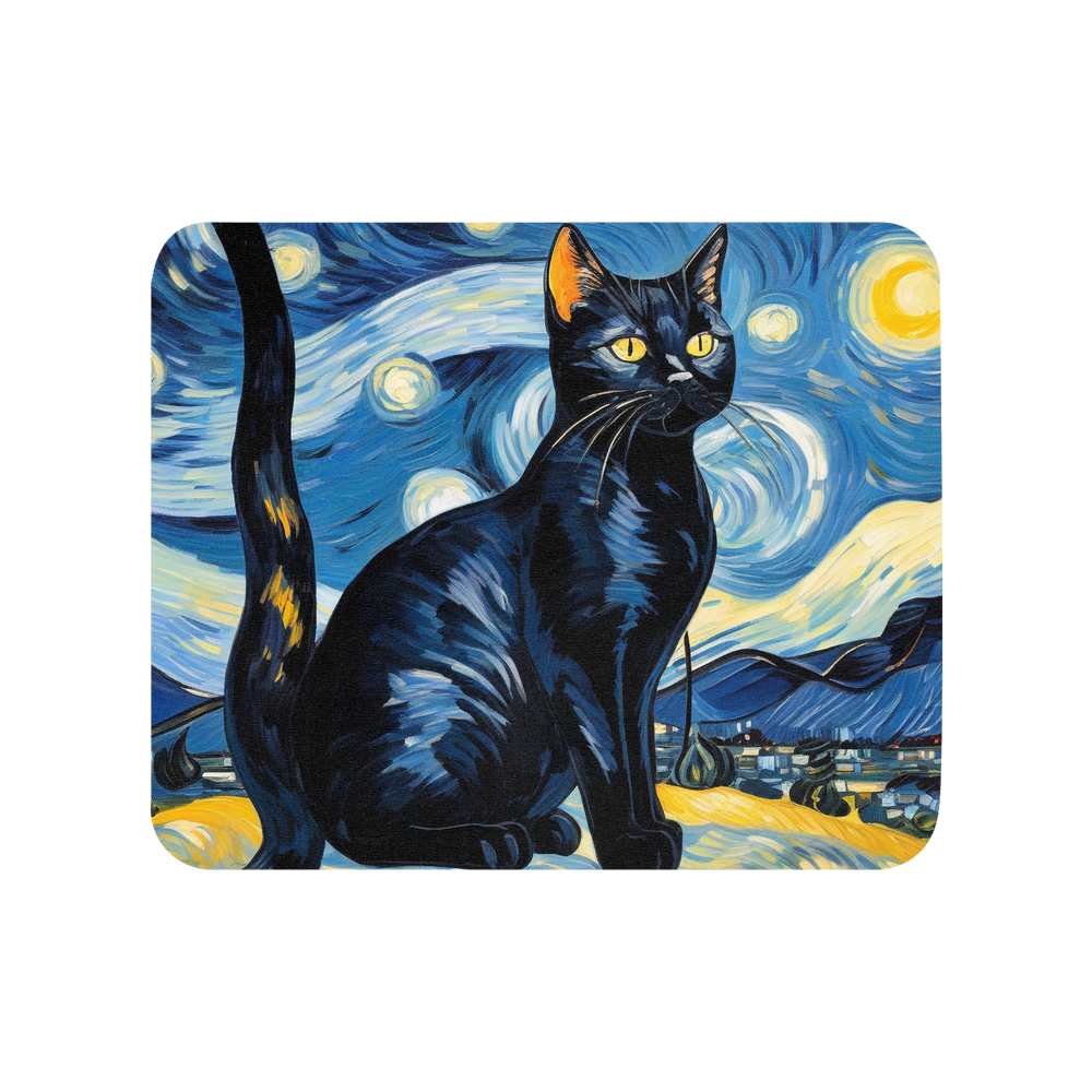 PugMug Custom Black American Shorthair Cat Mouse Pad