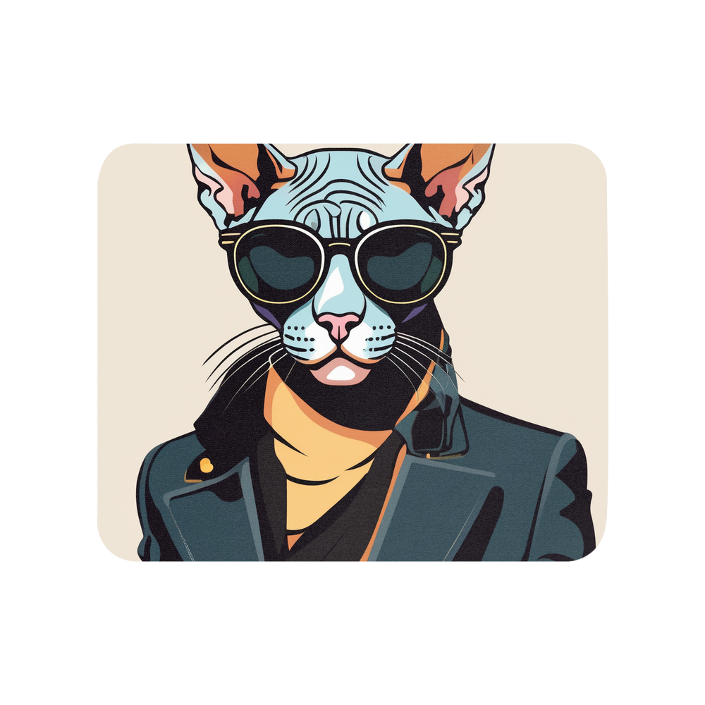 PugMug Custom Black Sphynx Cat Mouse Pad