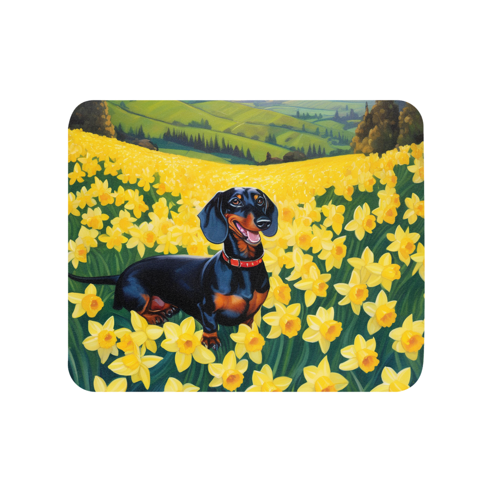 PugMug Custom Black Dachshund Mouse Pad