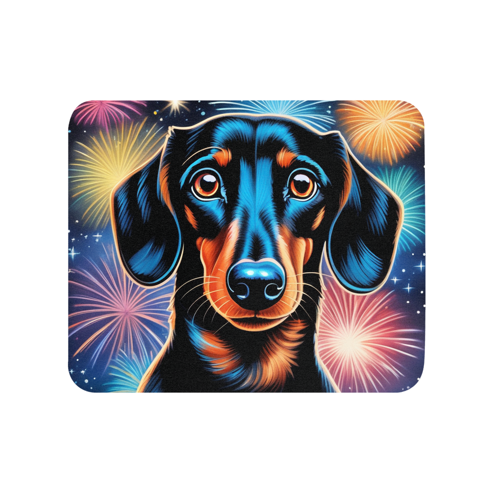 PugMug Custom Black Dachshund Mouse Pad
