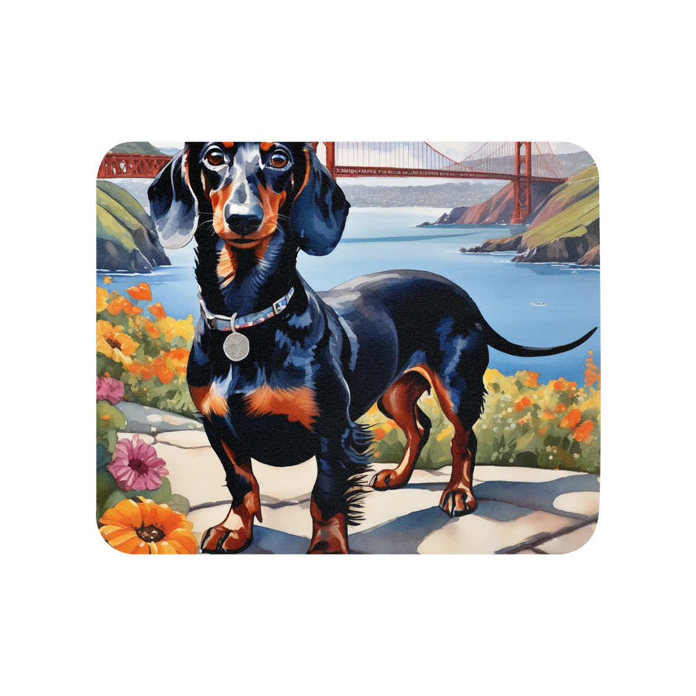 PugMug Custom Black Dachshund Mouse Pad