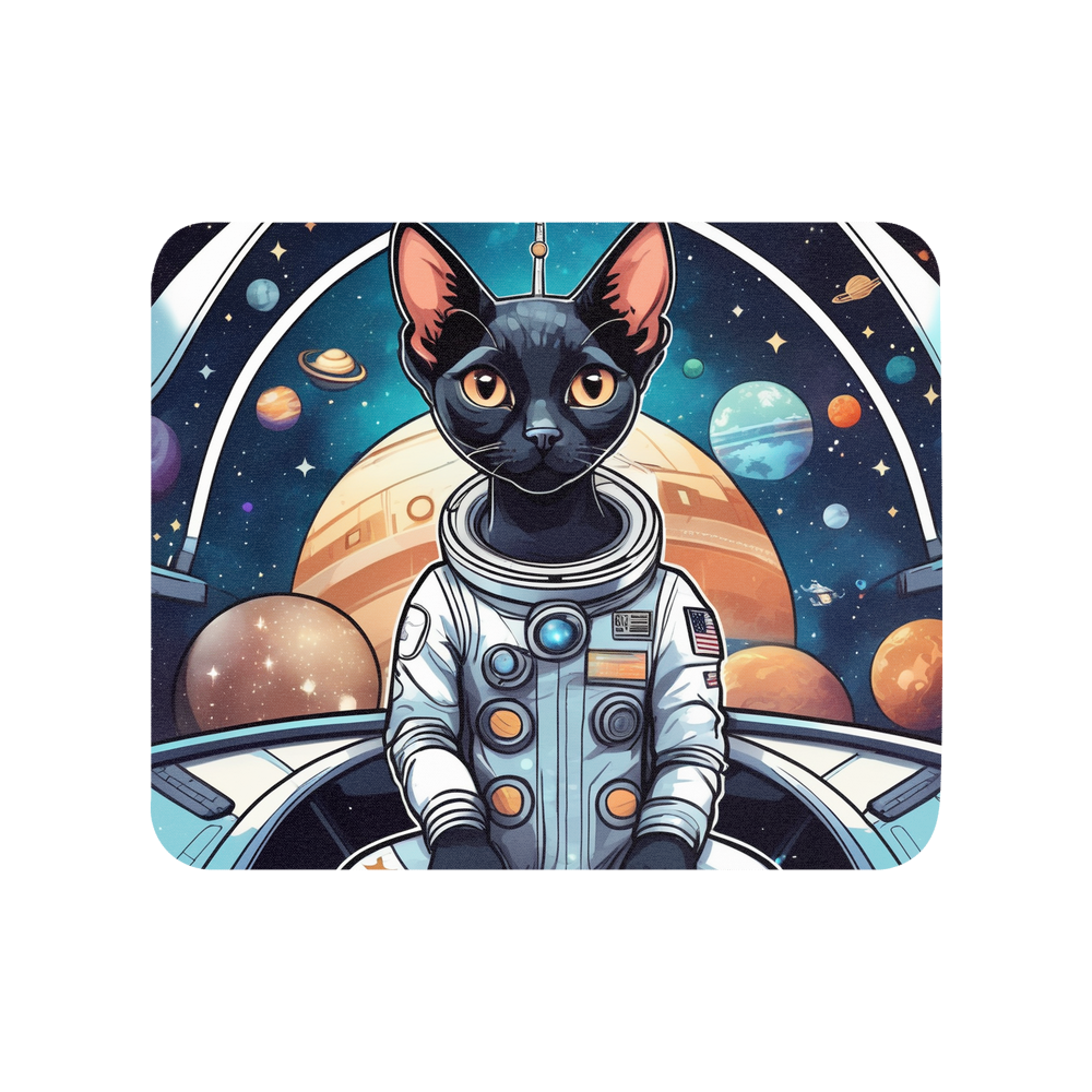 PugMug Custom Black Devon Rex Cat Mouse Pad