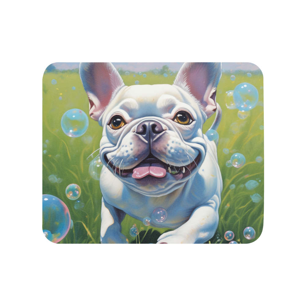 PugMug Custom White French Bulldog Mouse Pad