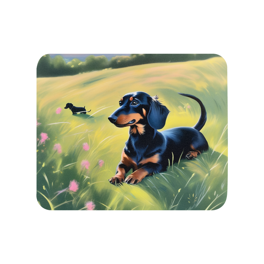 PugMug Custom Black Dachshund Mouse Pad