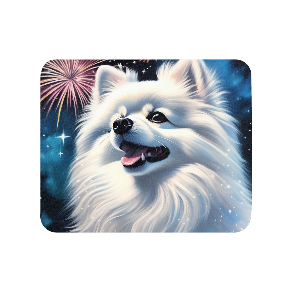 PugMug Custom White Pomeranian Mouse Pad