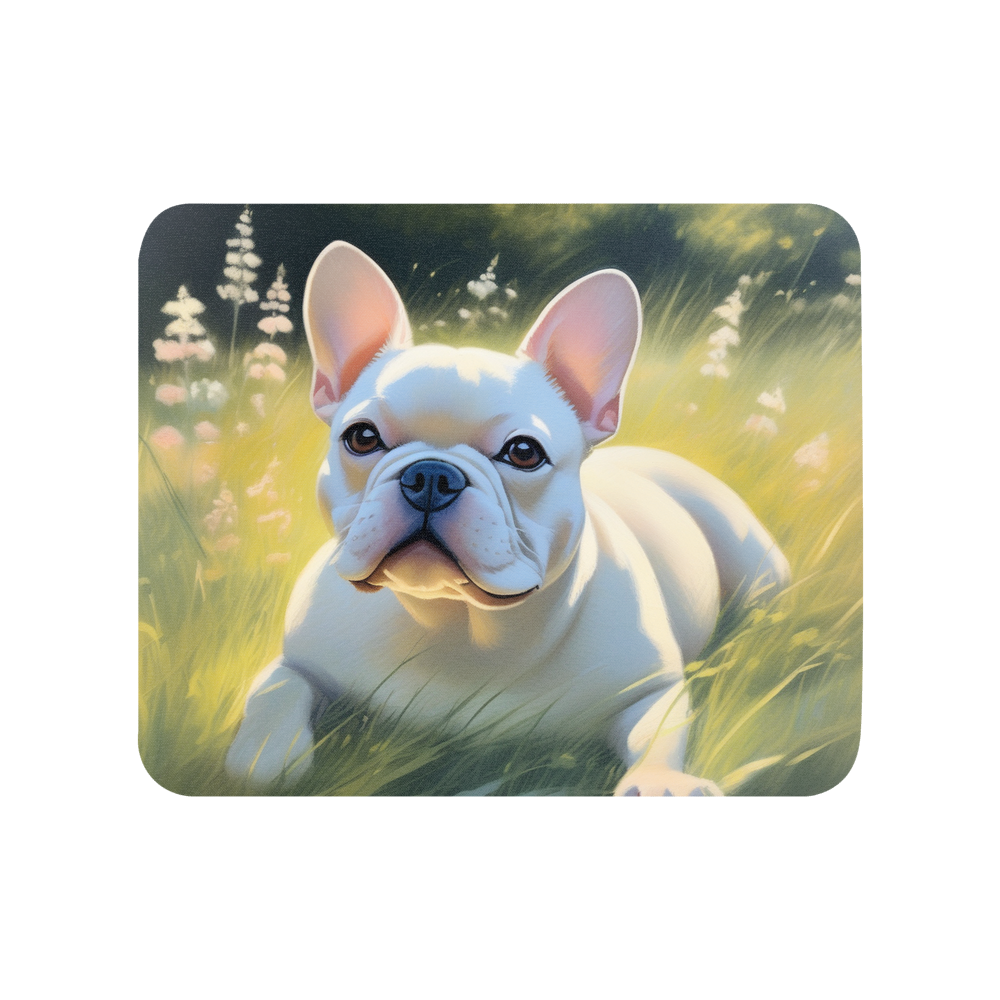 PugMug Custom White French Bulldog Mouse Pad