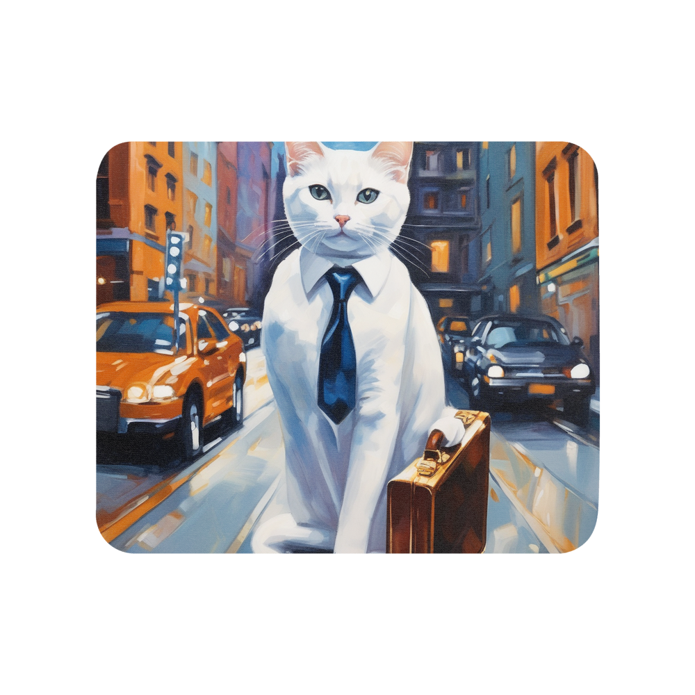 PugMug Custom White Companion Cat Mouse Pad