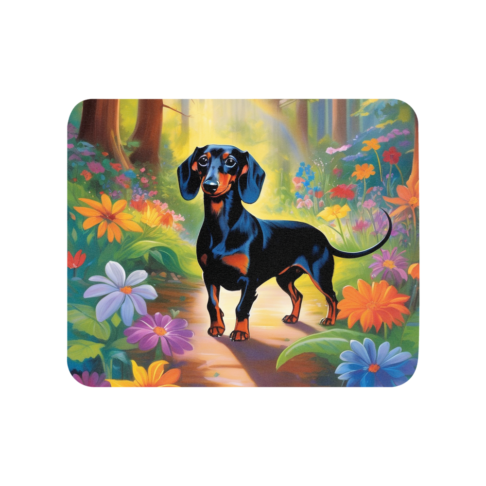 PugMug Custom Black Dachshund Mouse Pad
