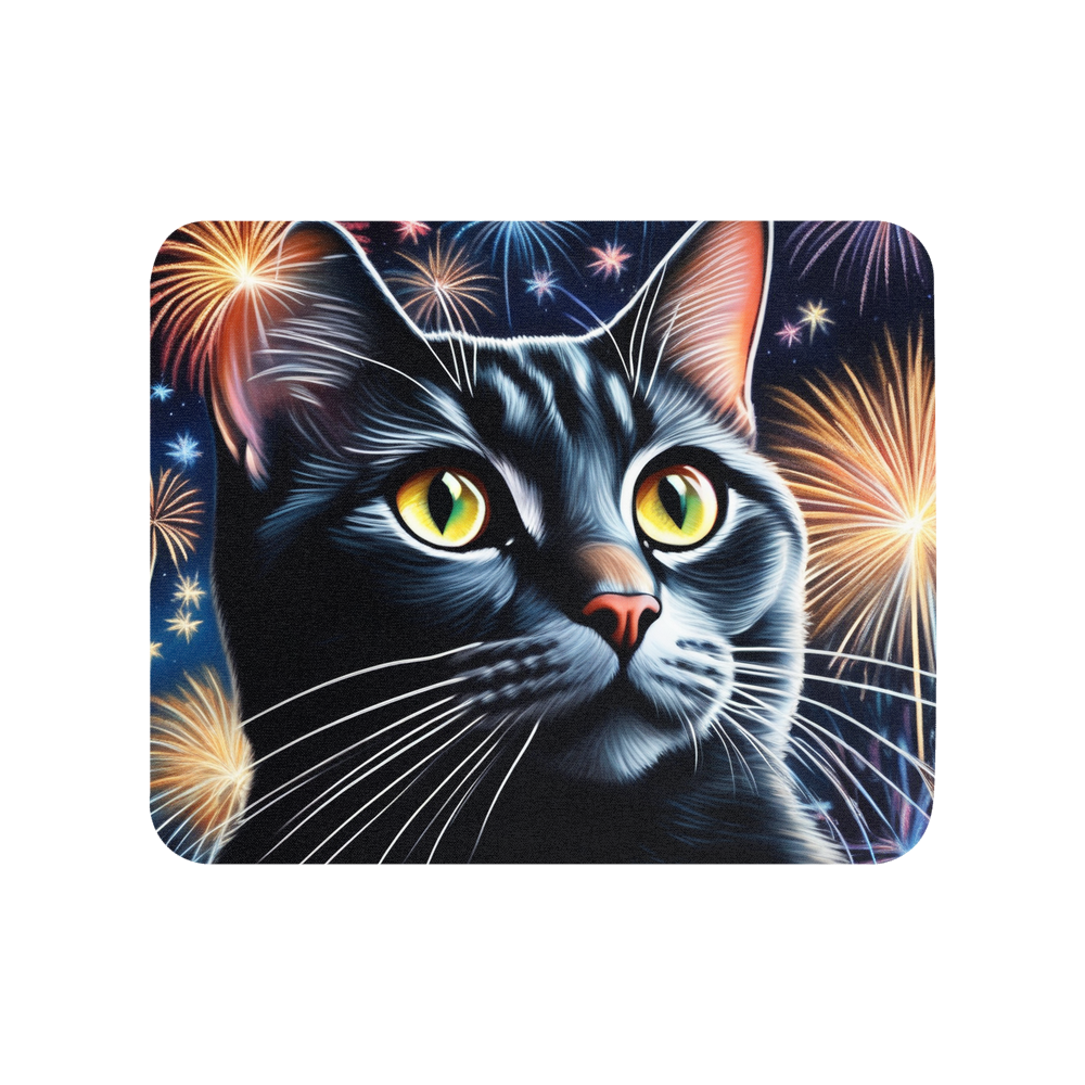 PugMug Custom Black American Shorthair Cat Mouse Pad