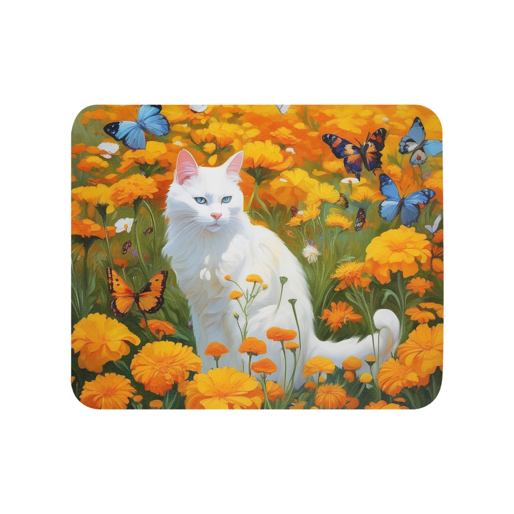 PugMug Custom White Companion Cat Mouse Pad