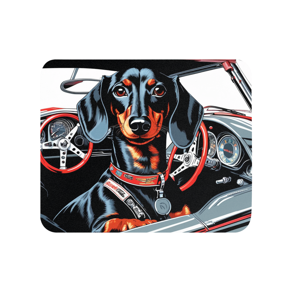 PugMug Custom Black Dachshund Mouse Pad