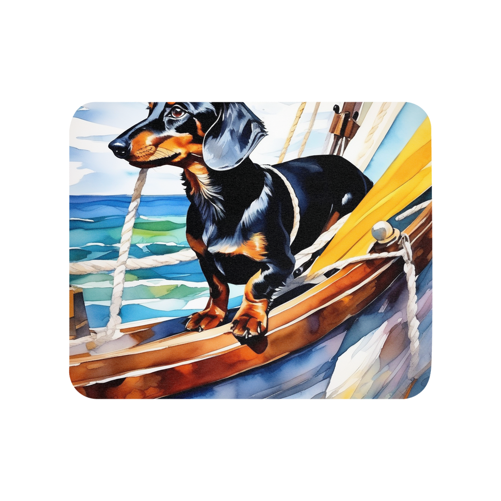PugMug Custom Black Dachshund Mouse Pad