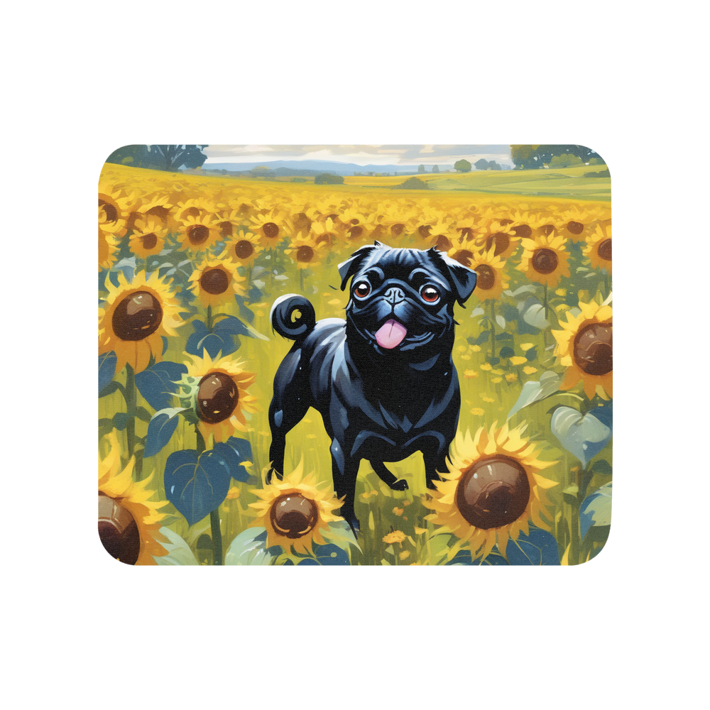 PugMug Custom Black Pug Mouse Pad