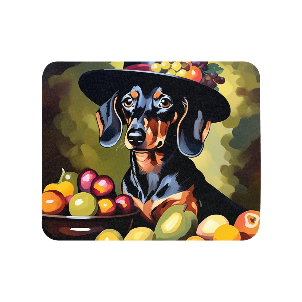 PugMug Custom Black Dachshund Mouse Pad