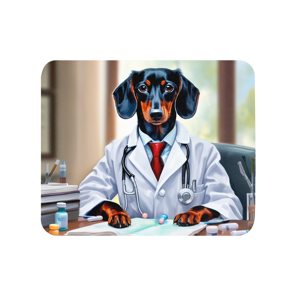 PugMug Custom Black Dachshund Mouse Pad