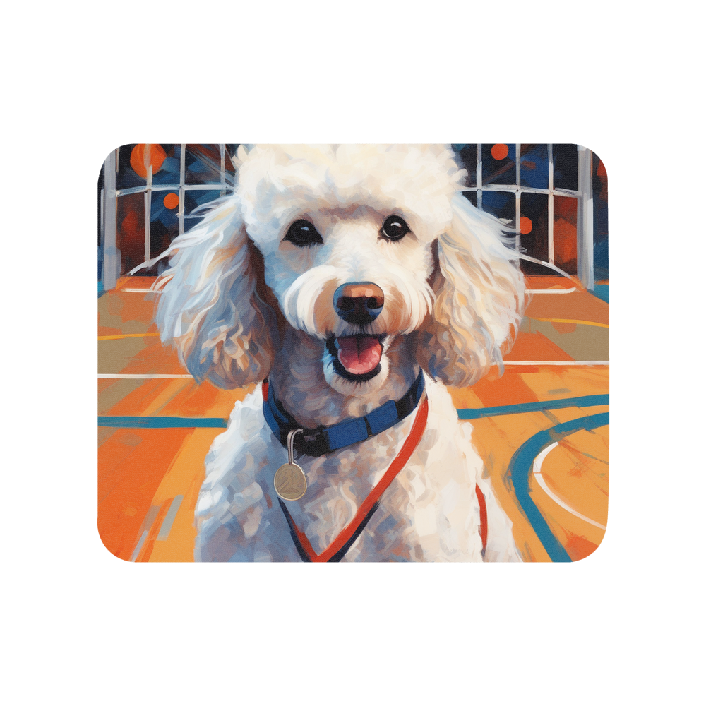 PugMug Custom White Poodle Mouse Pad