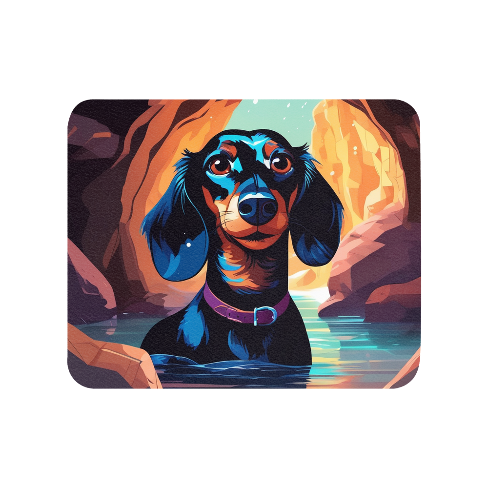 PugMug Custom Black Dachshund Mouse Pad