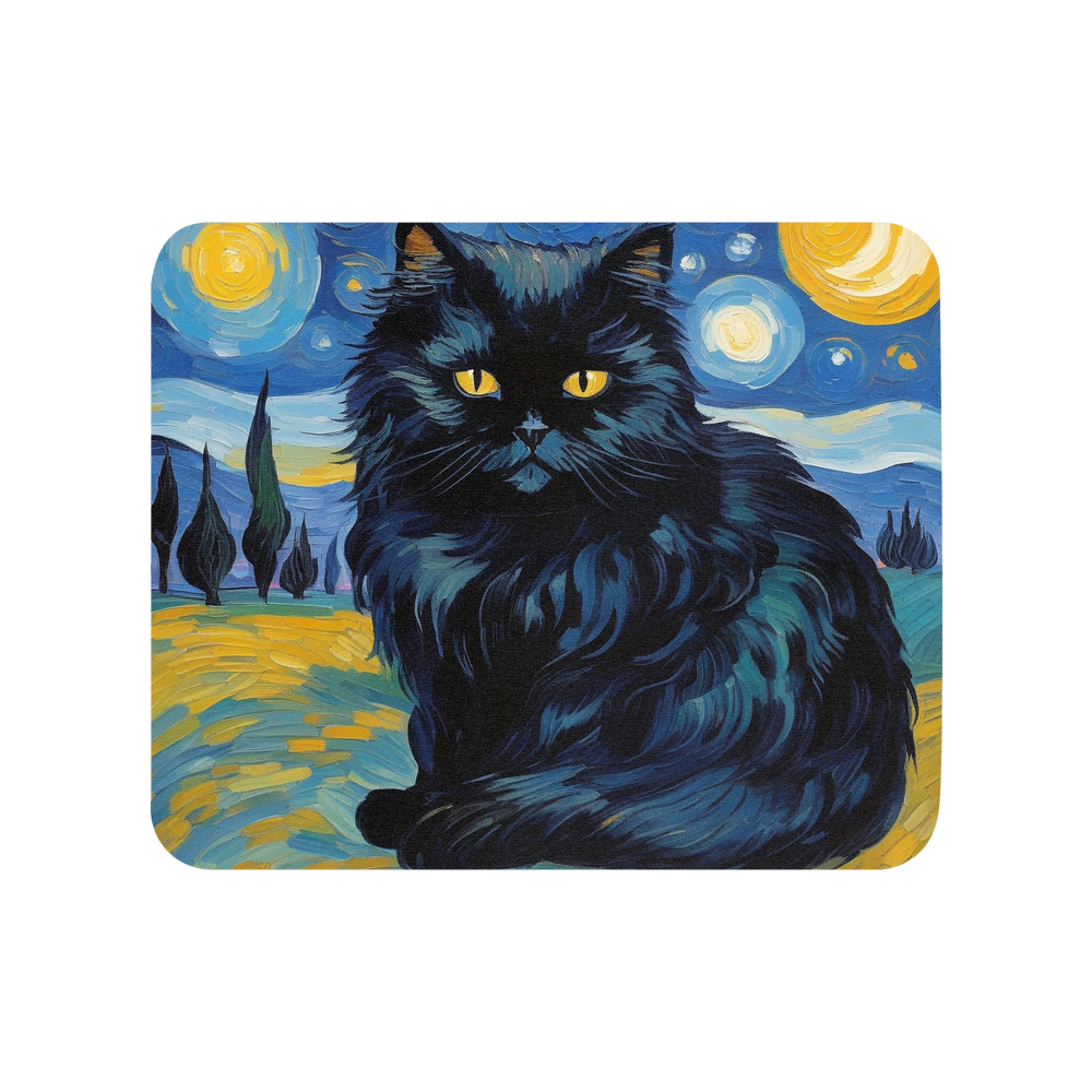 PugMug Custom Black Persian Cat Mouse Pad