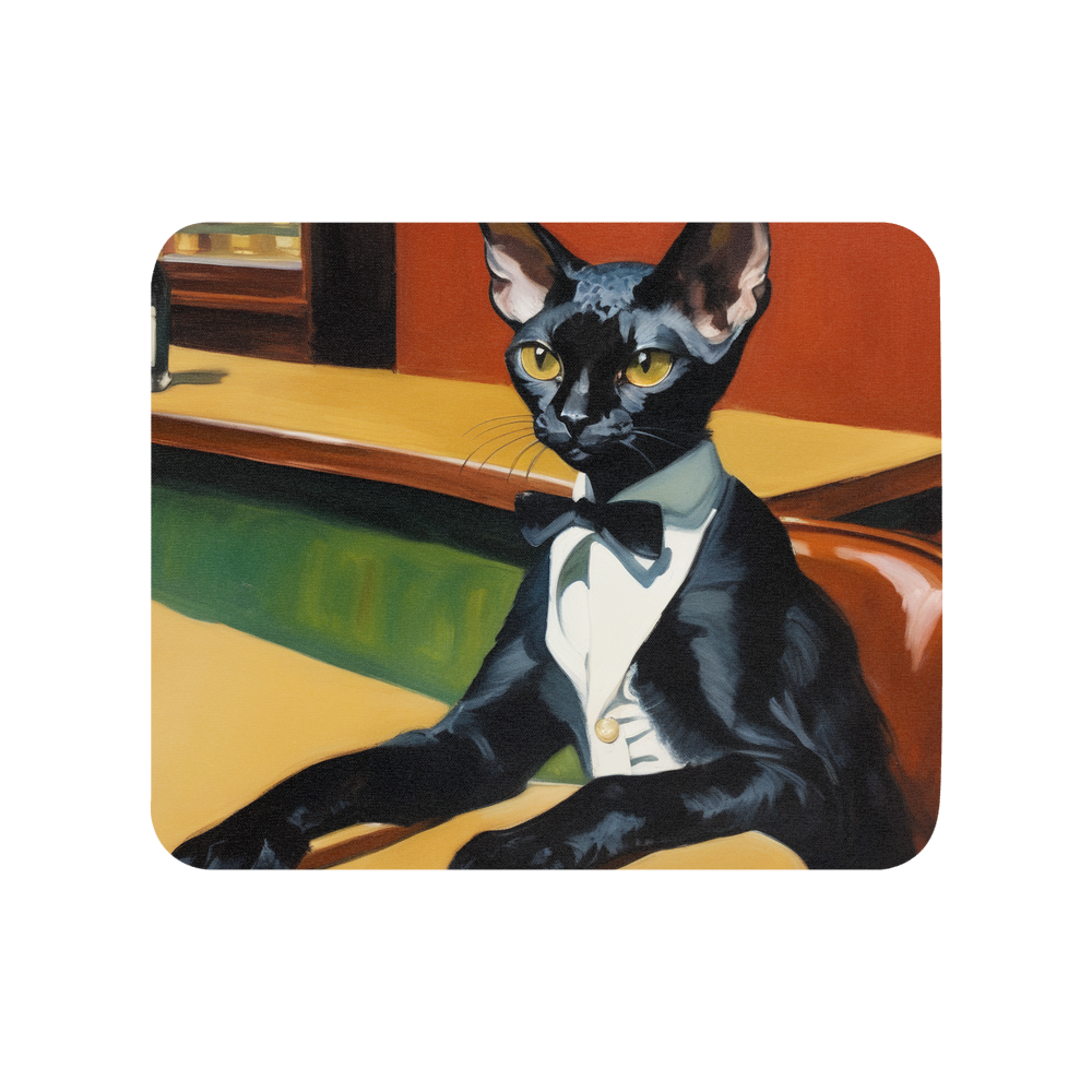 PugMug Custom Black Devon Rex Cat Mouse Pad