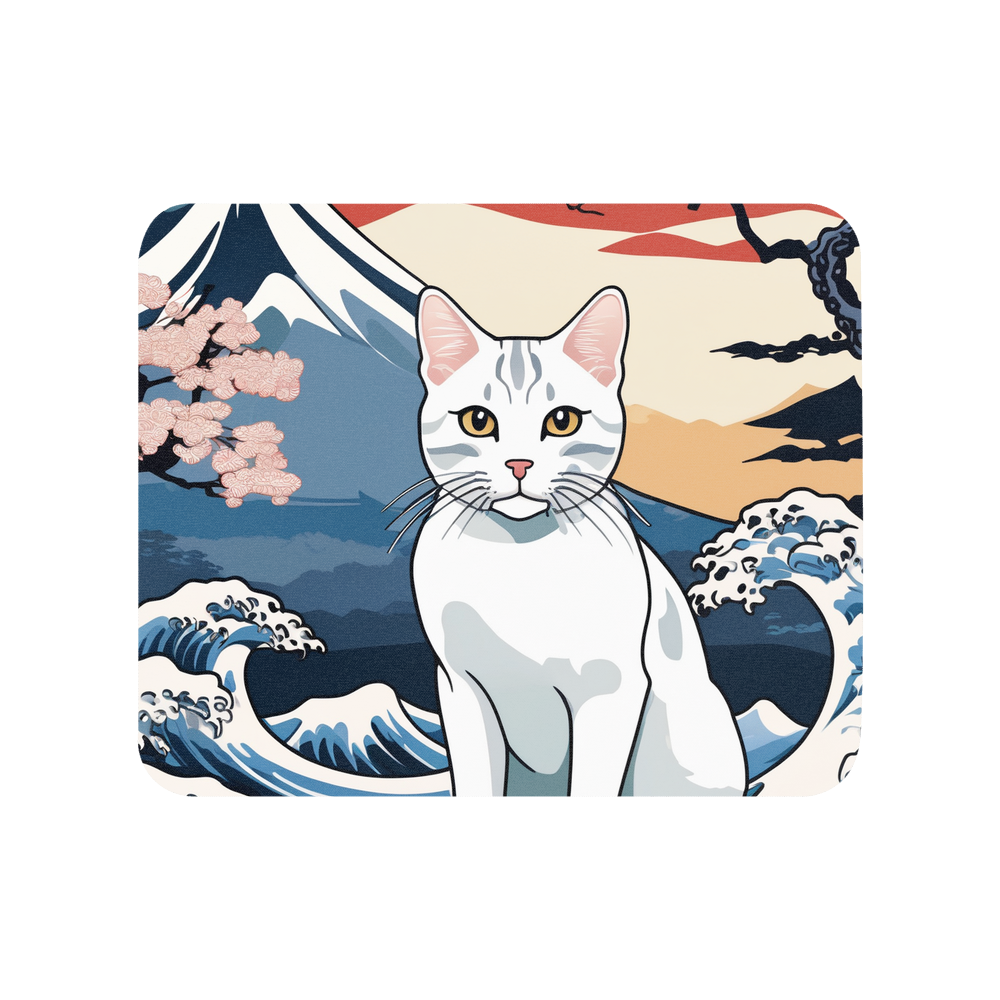 PugMug Custom White American Shorthair Cat Mouse Pad