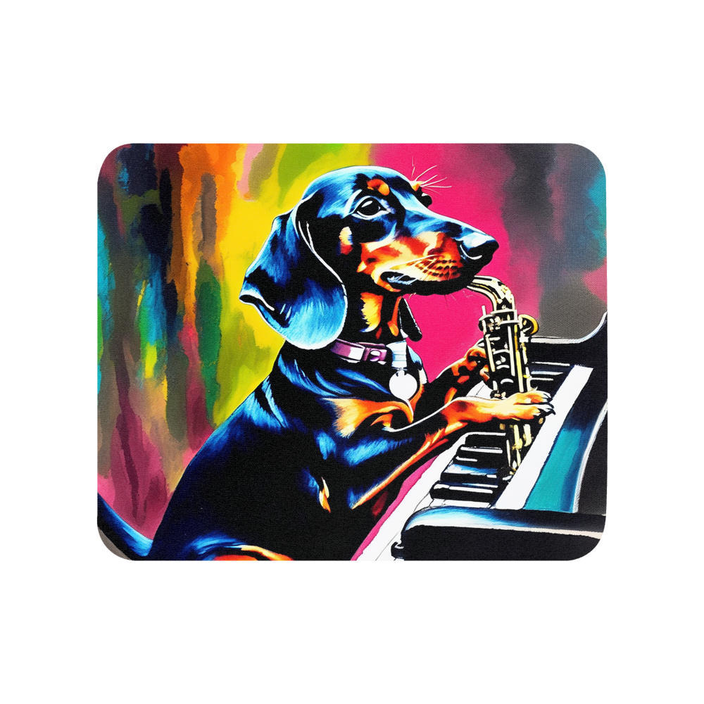 PugMug Custom Black Dachshund Mouse Pad