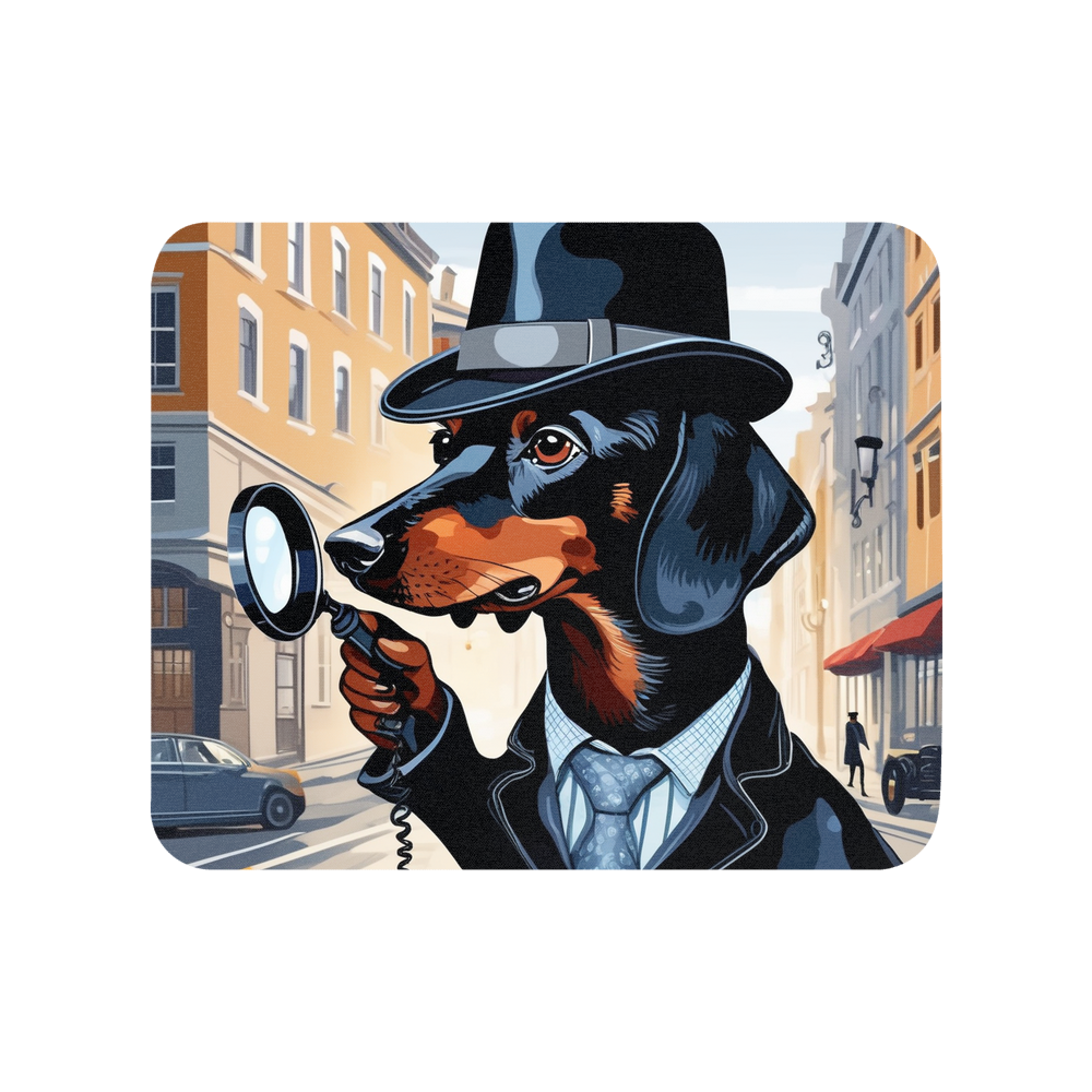 PugMug Custom Black Dachshund Mouse Pad