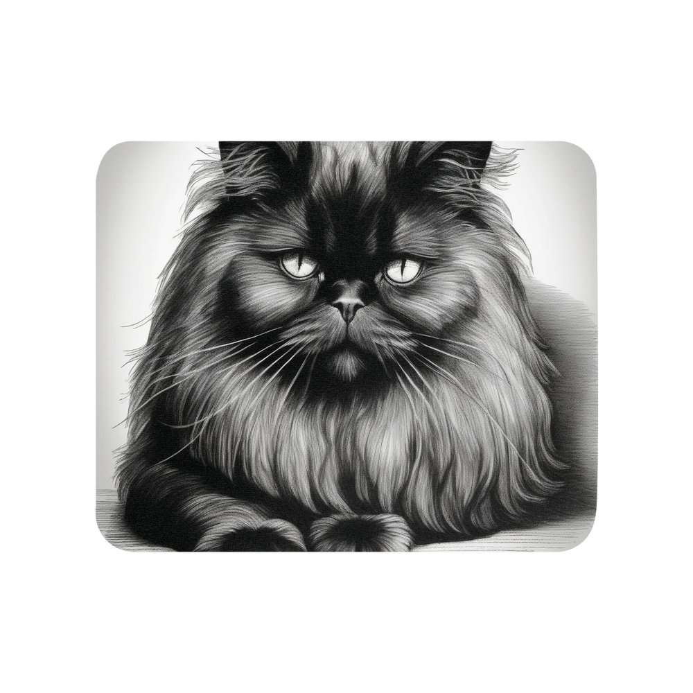 PugMug Custom Black Persian Cat Mouse Pad