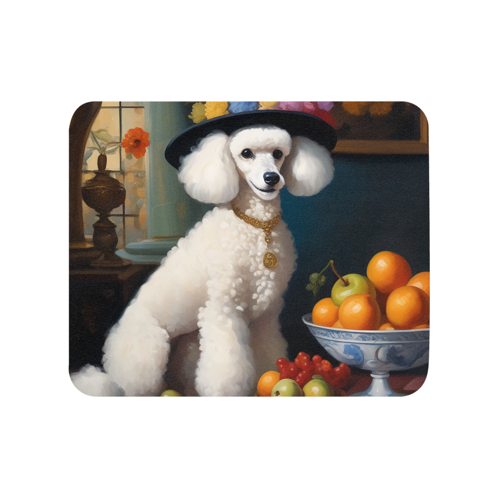 PugMug Custom White Poodle Mouse Pad