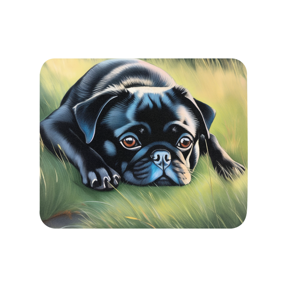 PugMug Custom Black Pug Mouse Pad