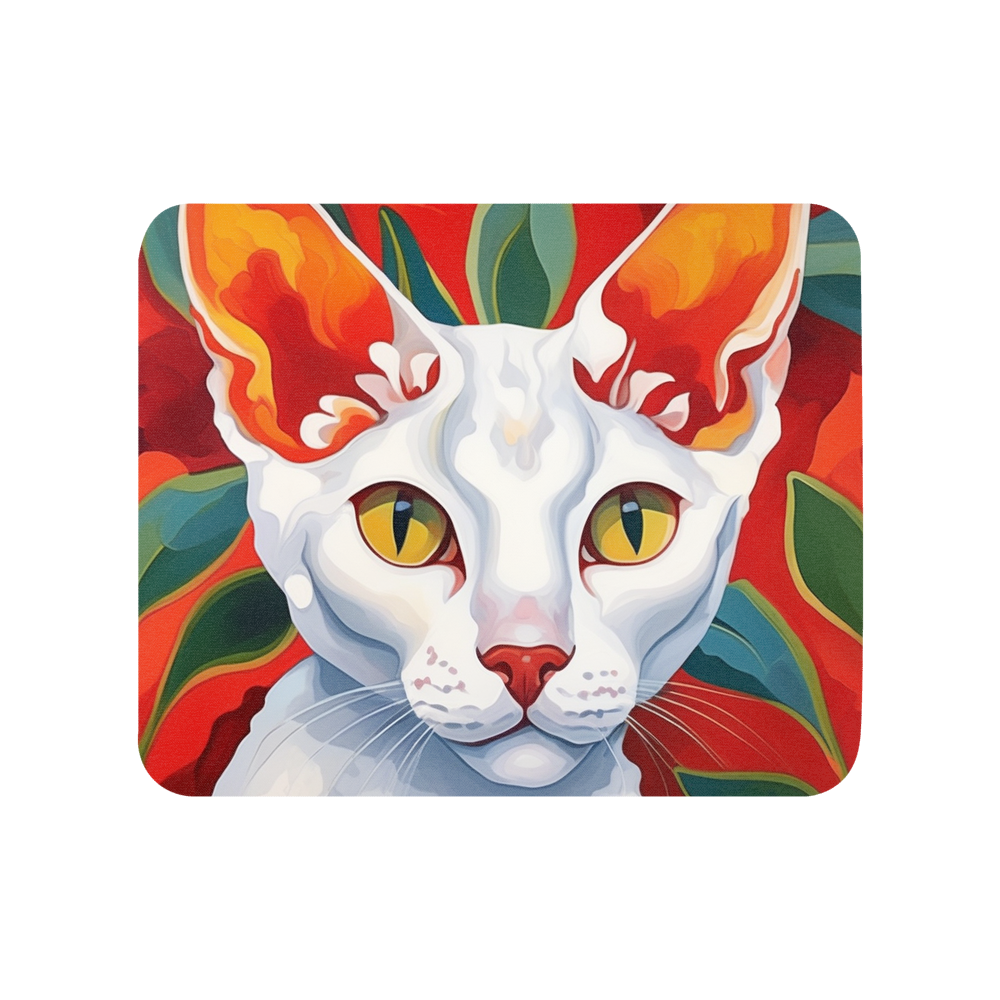 PugMug Custom White Devon Rex Cat Mouse Pad