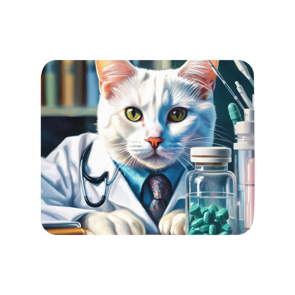 PugMug Custom White Companion Cat Mouse Pad