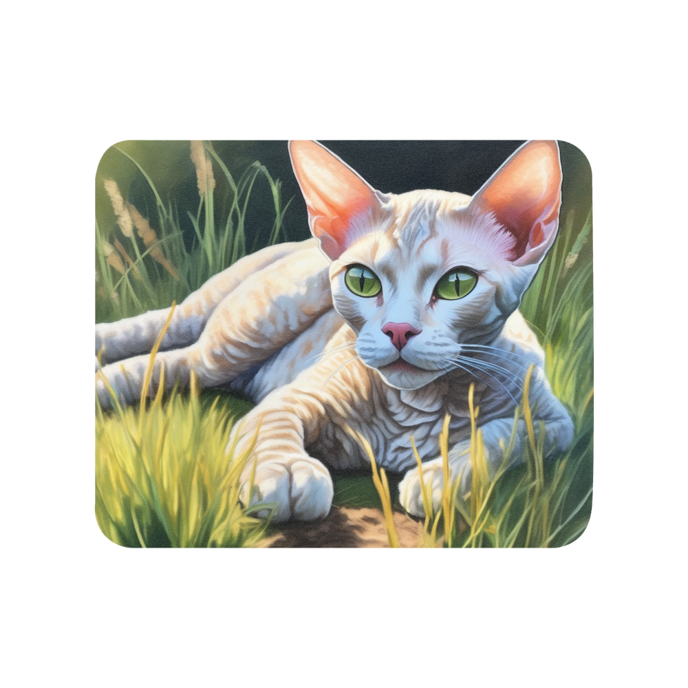 PugMug Custom Tabby Devon Rex Cat Mouse Pad