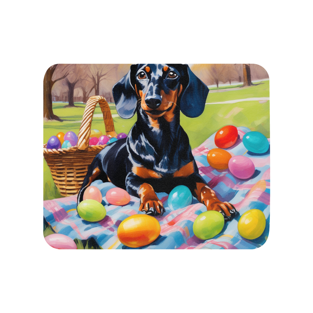PugMug Custom Black Dachshund Mouse Pad
