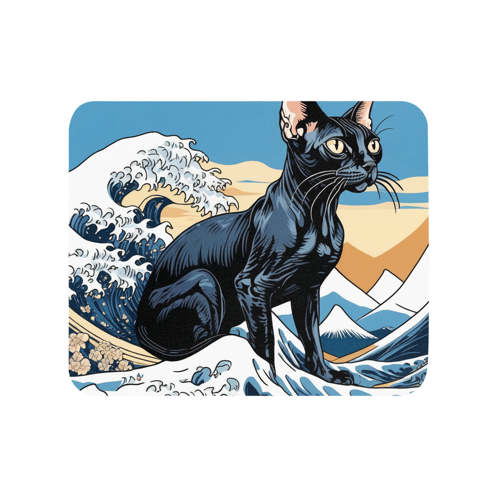 PugMug Custom Black Sphynx Cat Mouse Pad