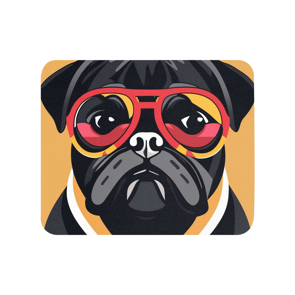 PugMug Custom Black Pug Mouse Pad