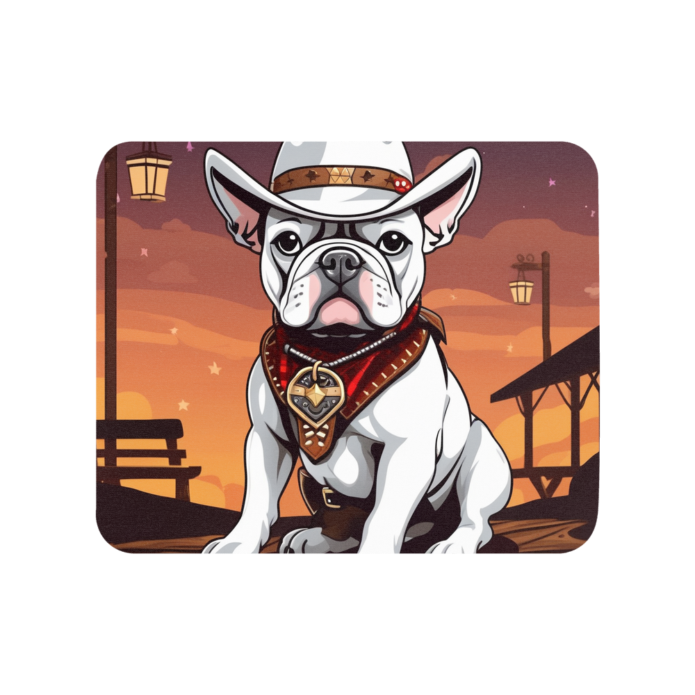 PugMug Custom White French Bulldog Mouse Pad