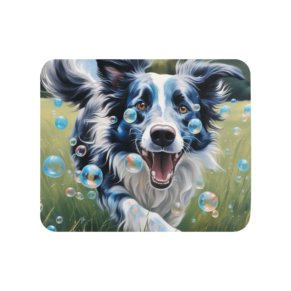 PugMug Custom Blue Merle Border Collie Mouse Pad