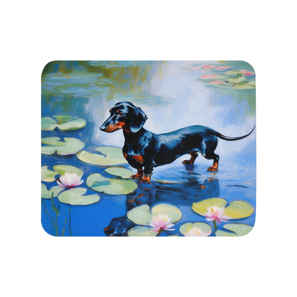 PugMug Custom Black Dachshund Mouse Pad