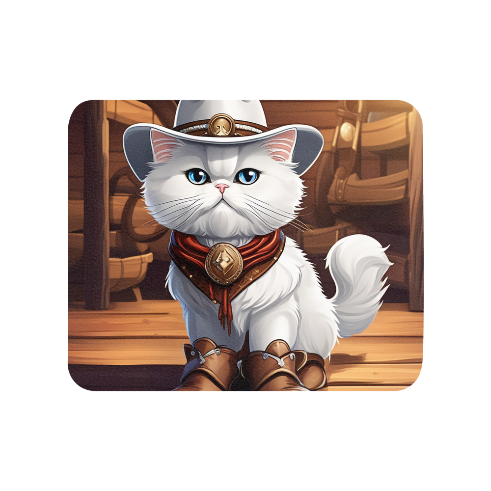 PugMug Custom White Persian Cat Mouse Pad