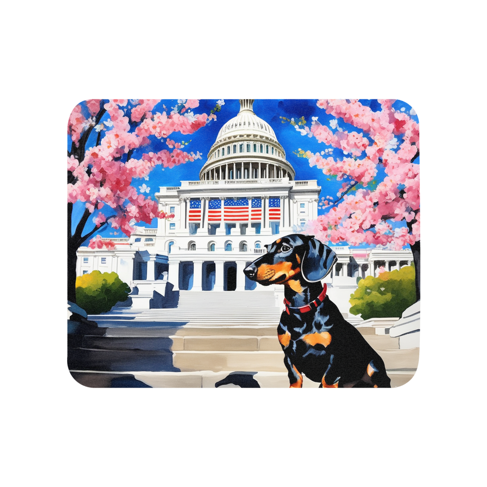 PugMug Custom Black Dachshund Mouse Pad