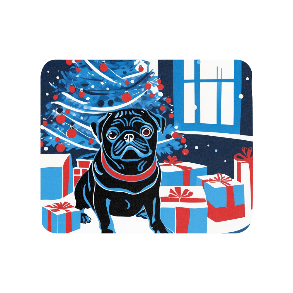 PugMug Custom Black Pug Mouse Pad