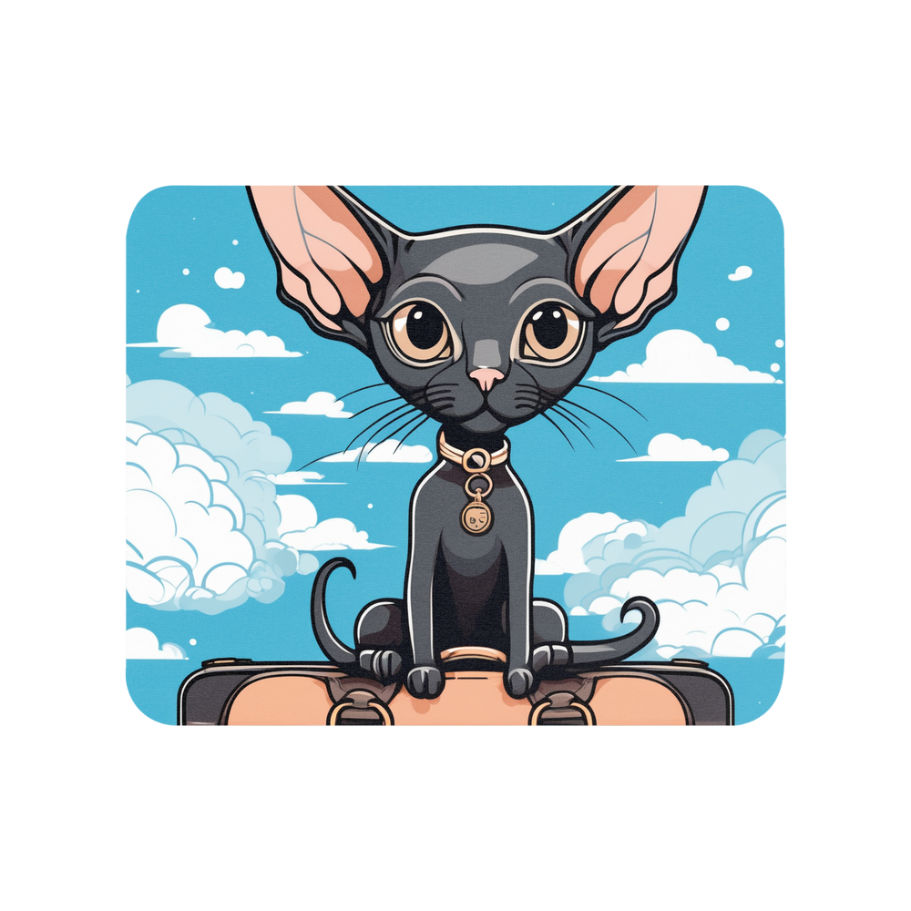 PugMug Custom Black Sphynx Cat Mouse Pad