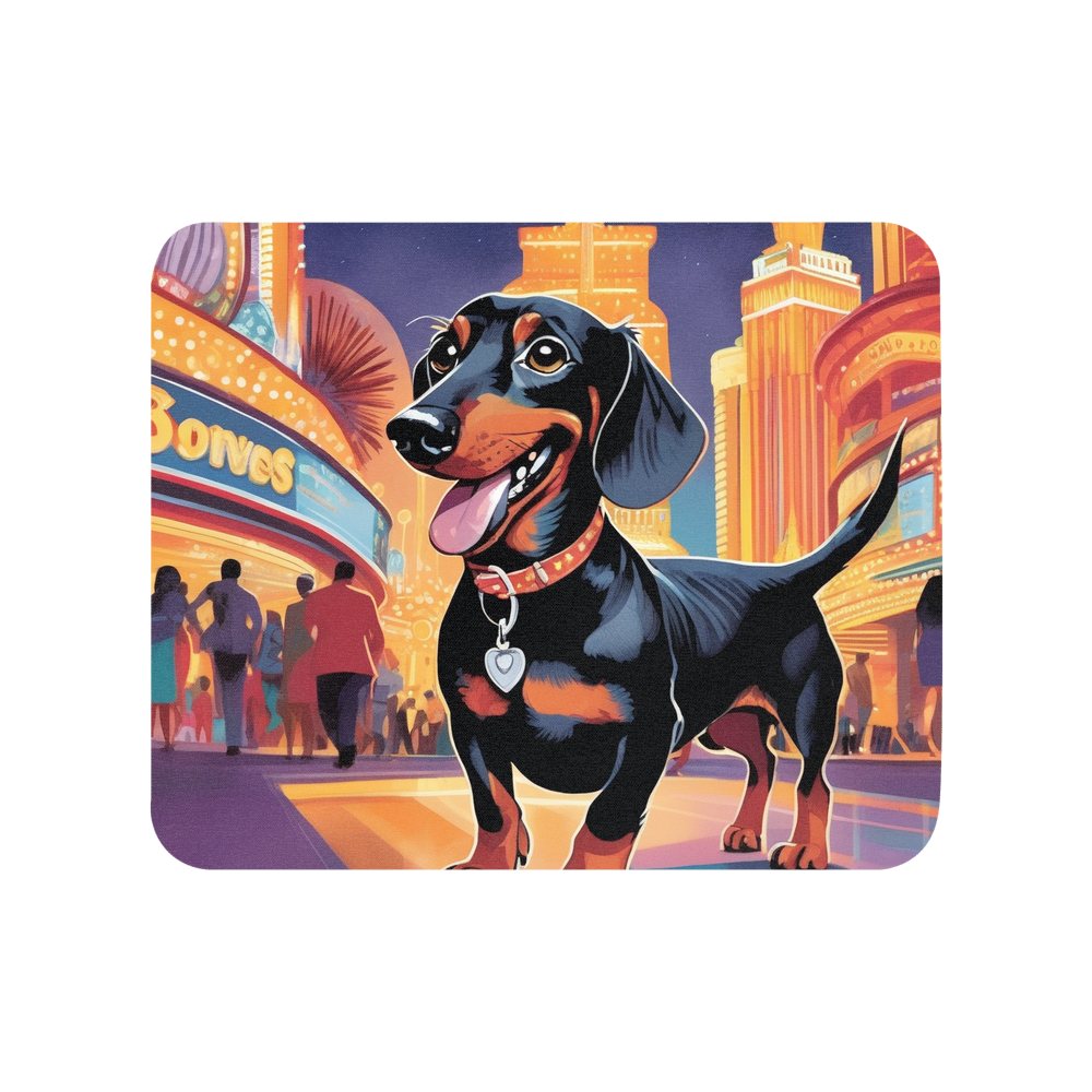 PugMug Custom Black Dachshund Mouse Pad