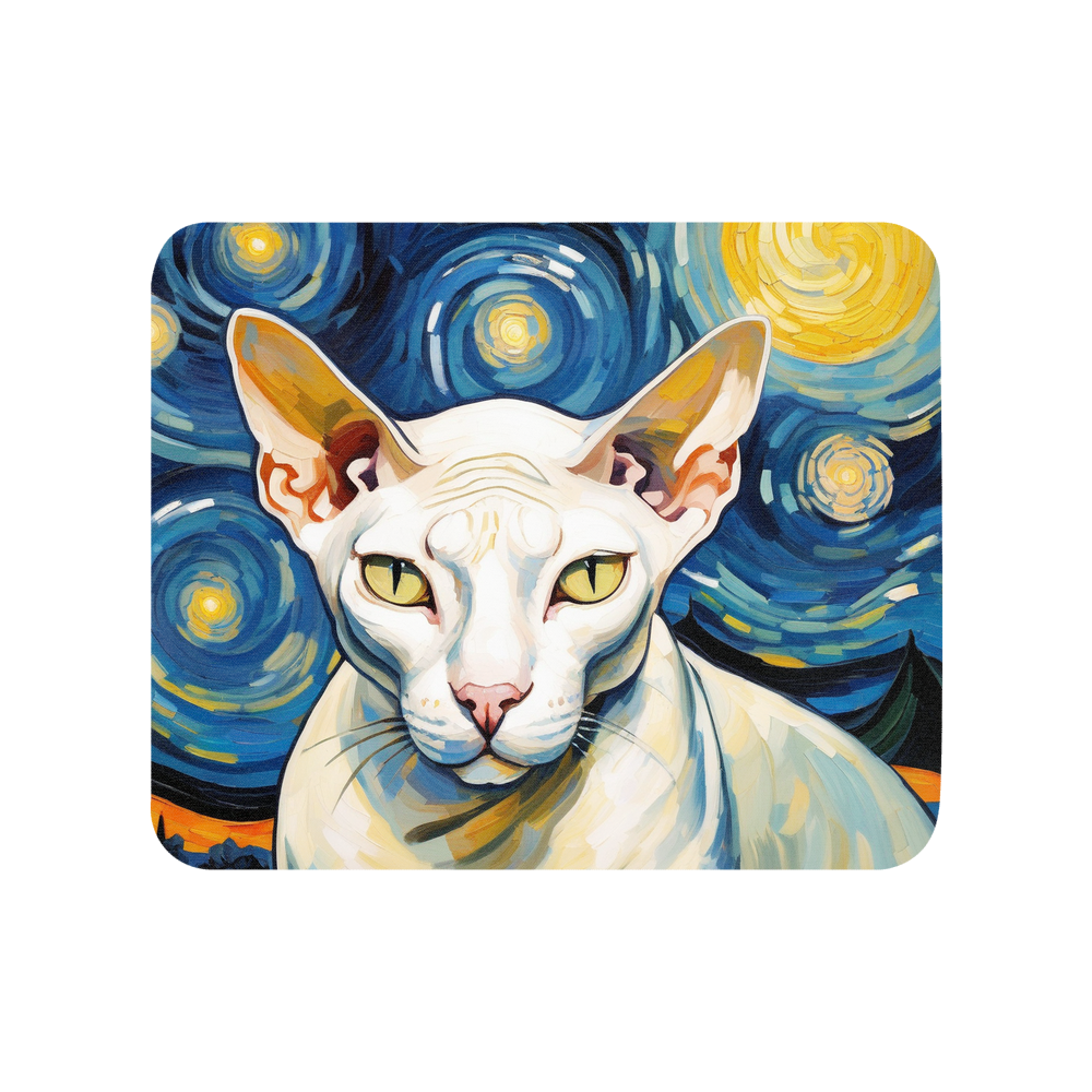 PugMug Custom White Sphynx Cat Mouse Pad