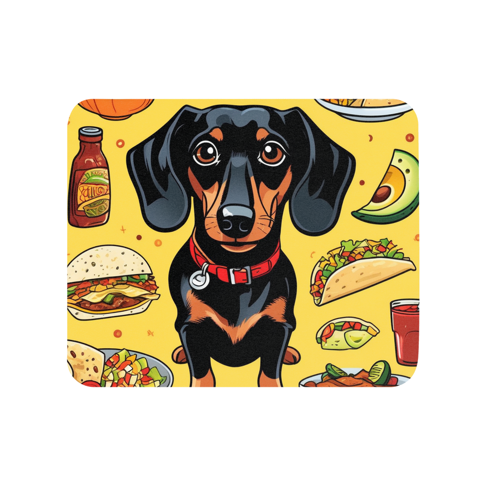 PugMug Custom Black Dachshund Mouse Pad