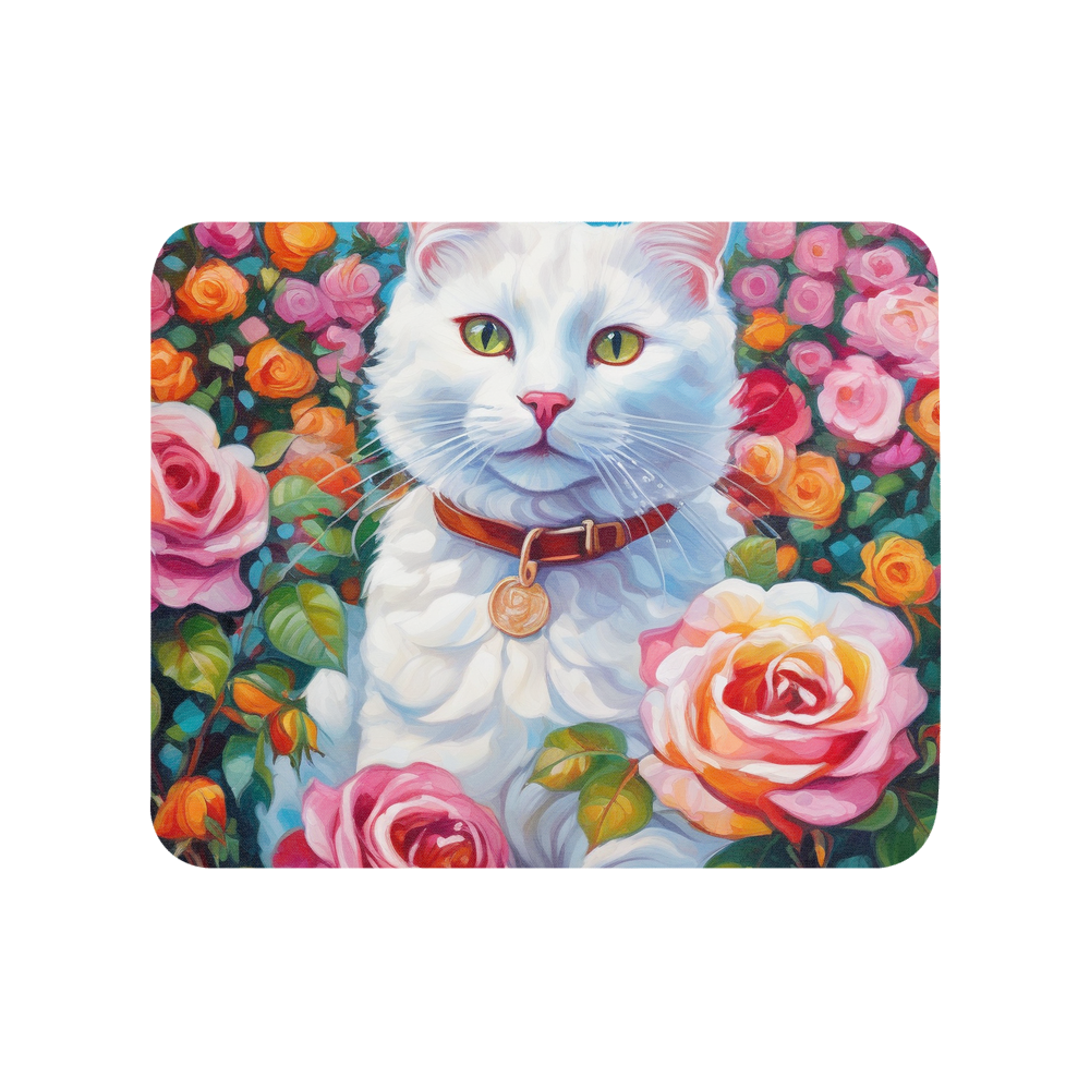PugMug Custom White Companion Cat Mouse Pad