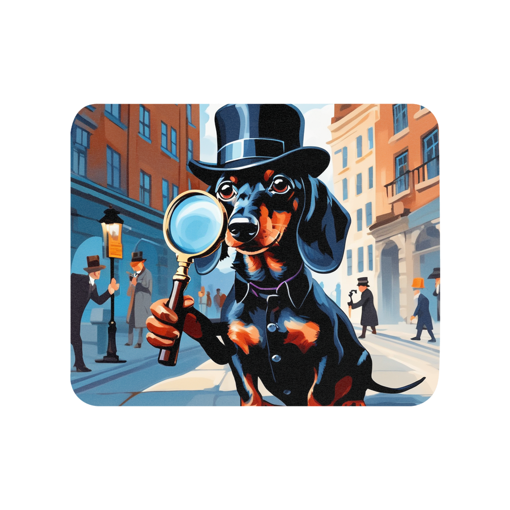 PugMug Custom Black Dachshund Mouse Pad