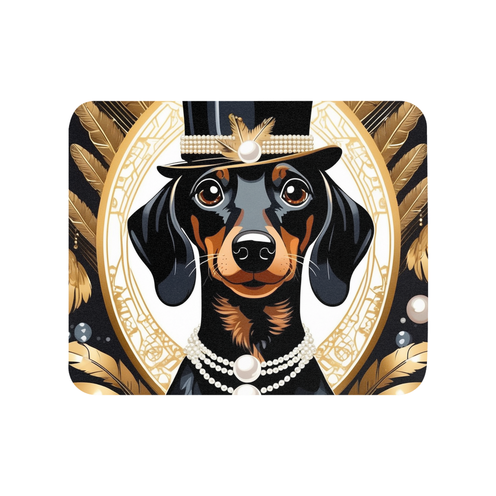 PugMug Custom Black Dachshund Mouse Pad